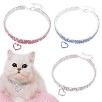 Obroże dla zwierząt domowych naszyjnik dla małych psów dziewczyna Wakeu Rhinestone Bling obroże z wisiorek z kością Pet Rhinestone Cat Necklace 1